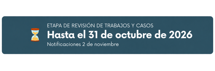Banner de revisión de trabajos y casos
